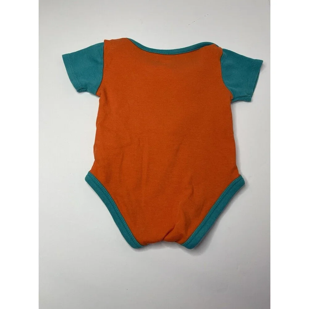 Miami Dolphins Baby 3-6 Month Orange Short Sleeve One Piece